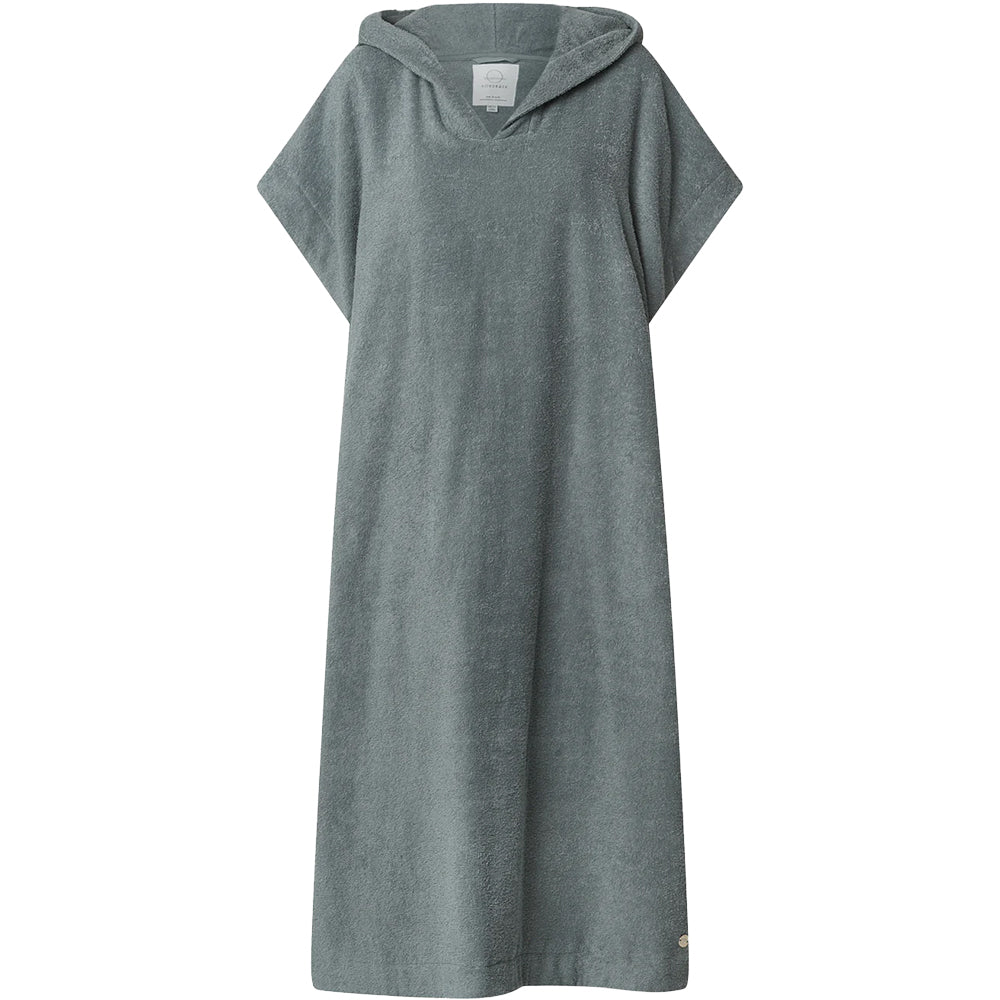 Badeponcho NORDBAEK Sun Dune - unisex med lommer og hette 100% bomull - Aqua LONG