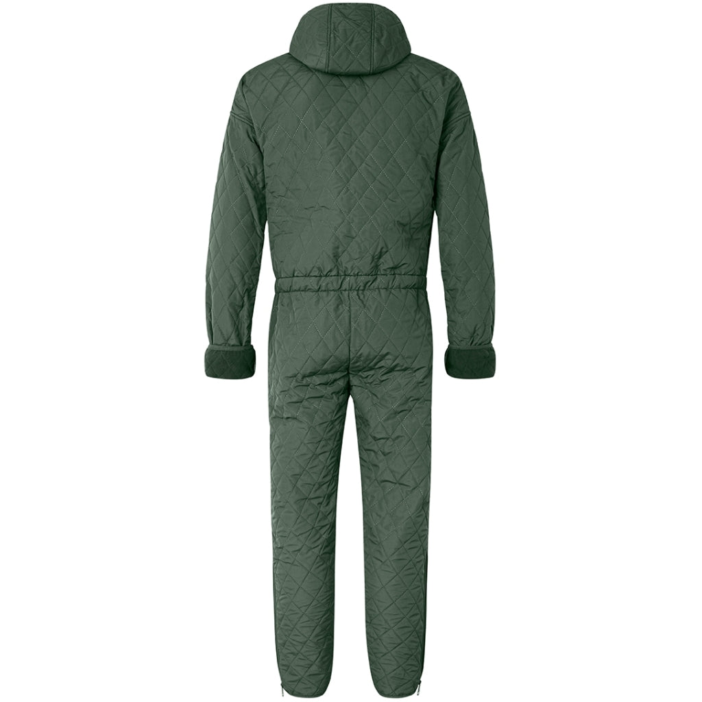 NORDBAEK Heldrakt NORDBAEK Rough Coast – vindtett heldrakt i quilt til herre, med resirkulert fleece Jumpsuit Green