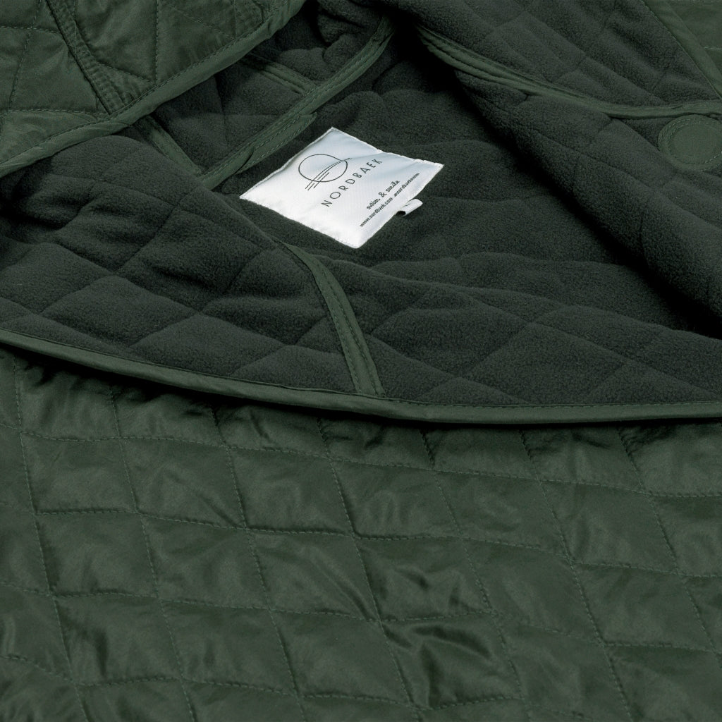 NORDBAEK Badekåpe NORDBAEK Long Beach - vindtett herrekåpe med 100% resirkulert fleece Bath robe Green