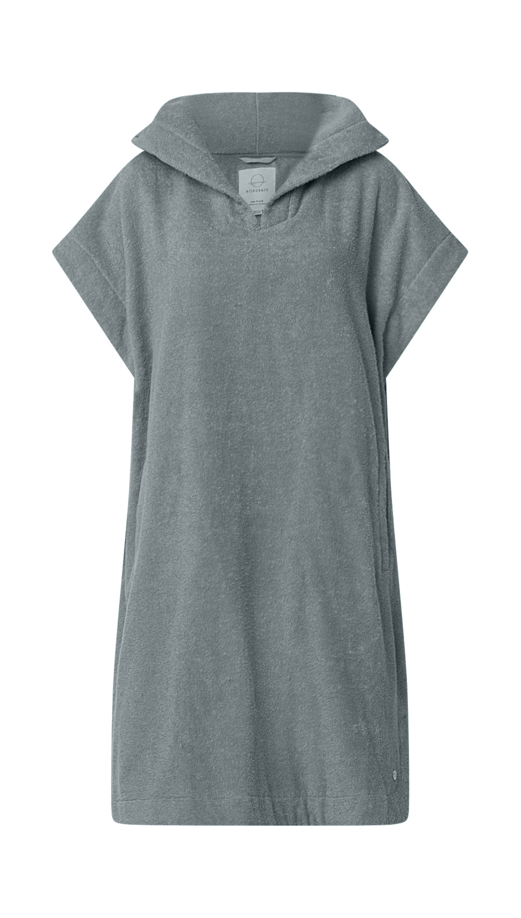 Badeponcho NORDBAEK Sun Dune - unisex med lommer og hette 100% bomull - Aqua SHORT
