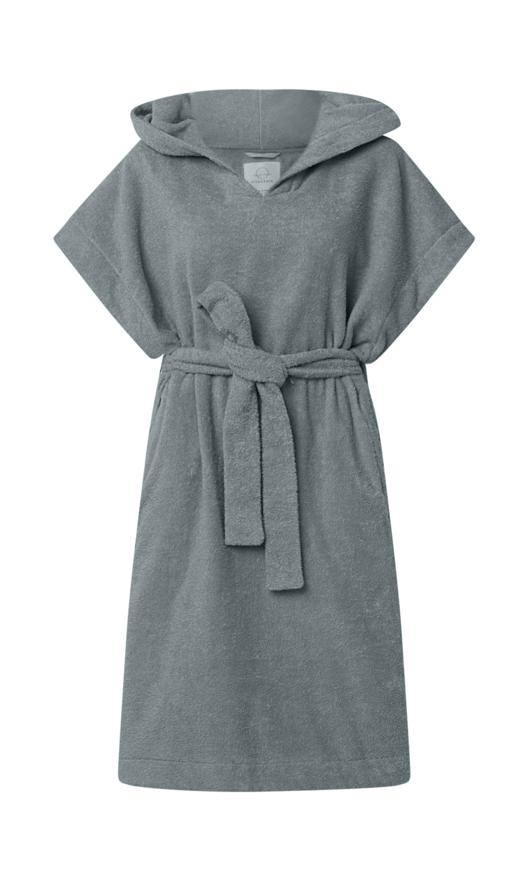 Badeponcho NORDBAEK Sun Dune - unisex med lommer og hette 100% bomull - Aqua SHORT