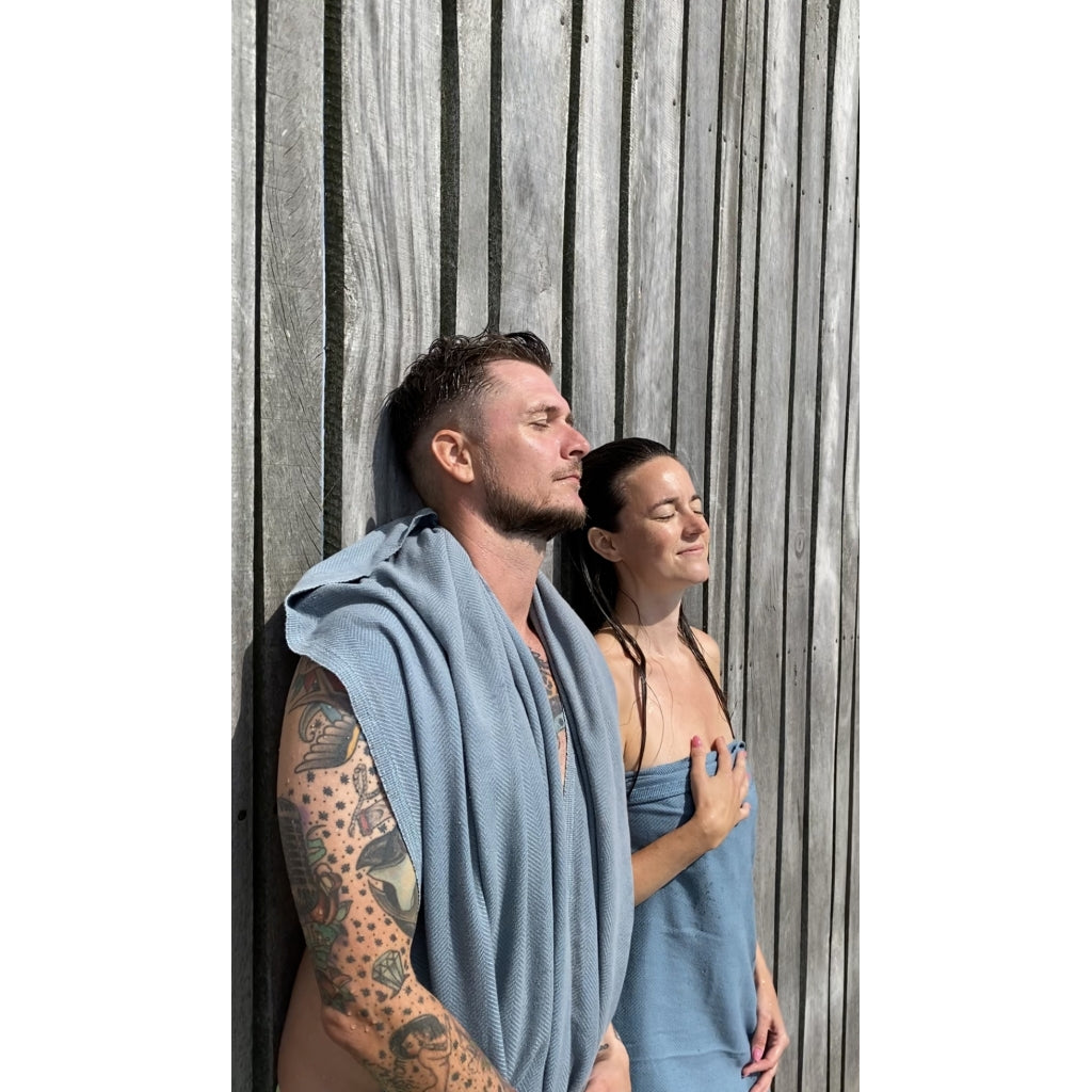 NORDBAEK Nordic Hamam NORDBAEK Cosy Comfort – oeko-tex, ekstra mykt og stort Hamam towel BlueGrey